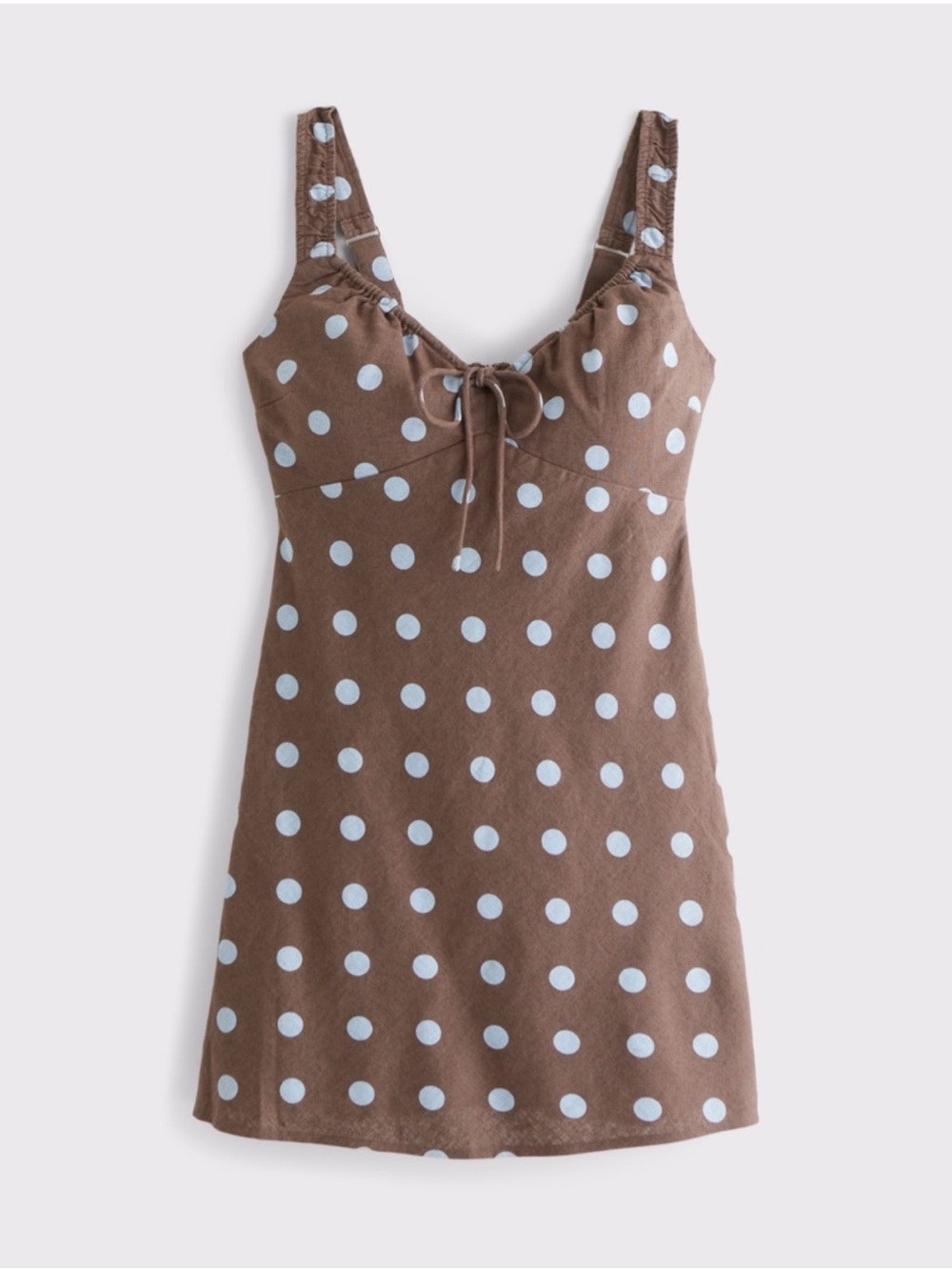Abercrombie & Fitch Brown Dress with Light Blue Polka Dots